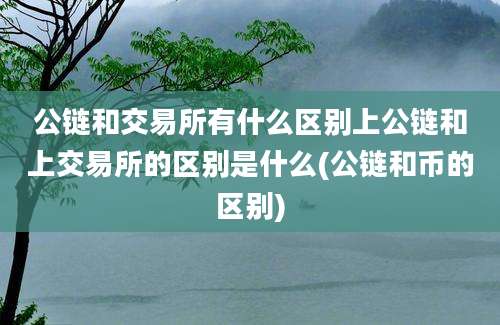 公链和交易所有什么区别上公链和上交易所的区别是什么(公链和币的区别)