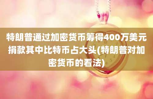 特朗普通过加密货币筹得400万美元捐款其中比特币占大头(特朗普对加密货币的看法)