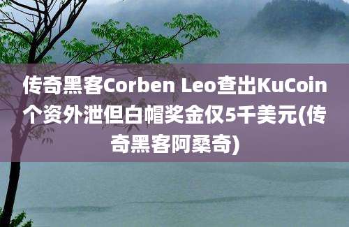 传奇黑客Corben Leo查出KuCoin个资外泄但白帽奖金仅5千美元(传奇黑客阿桑奇)