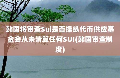 韩国将审查Sui是否操纵代币供应基金会从未清算任何SUI(韩国审查制度)