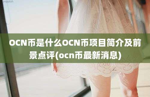 OCN币是什么OCN币项目简介及前景点评(ocn币最新消息)