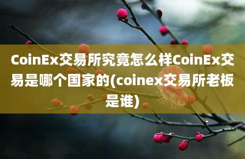 CoinEx交易所究竟怎么样CoinEx交易是哪个国家的(coinex交易所老板是谁)