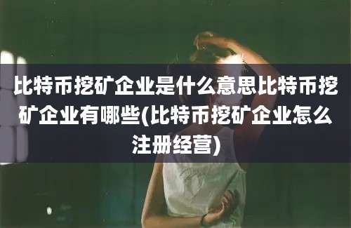 比特币挖矿企业是什么意思比特币挖矿企业有哪些(比特币挖矿企业怎么注册经营)