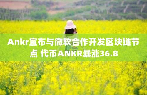 Ankr宣布与微软合作开发区块链节点 代币ANKR暴涨36.8