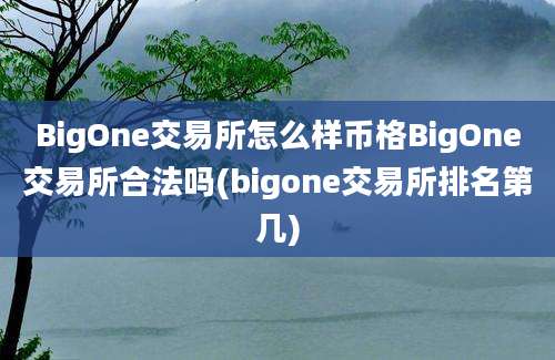 BigOne交易所怎么样币格BigOne交易所合法吗(bigone交易所排名第几)