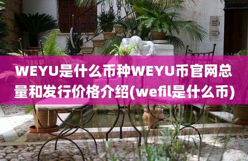 WEYU是什么币种WEYU币官网总量和发行价格介绍(wefil是什么币)