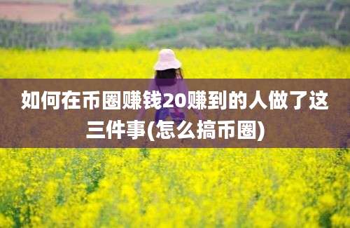 如何在币圈赚钱20赚到的人做了这三件事(怎么搞币圈)