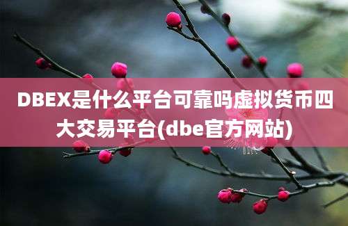 DBEX是什么平台可靠吗虚拟货币四大交易平台(dbe官方网站)