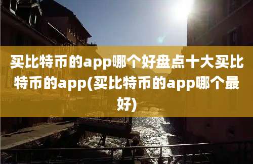 买比特币的app哪个好盘点十大买比特币的app(买比特币的app哪个最好)