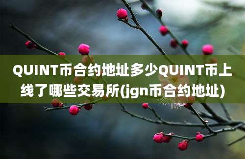 QUINT币合约地址多少QUINT币上线了哪些交易所(jgn币合约地址)