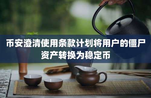 币安澄清使用条款计划将用户的僵尸资产转换为稳定币