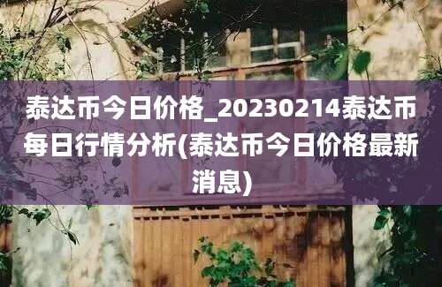 泰达币今日价格_20230214泰达币每日行情分析(泰达币今日价格最新消息)