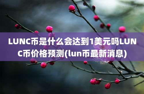 LUNC币是什么会达到1美元吗LUNC币价格预测(lun币最新消息)