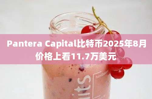 Pantera Capital比特币2025年8月价格上看11.7万美元