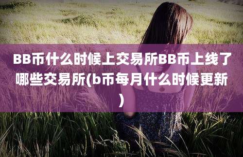 BB币什么时候上交易所BB币上线了哪些交易所(b币每月什么时候更新)