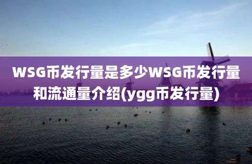 WSG币发行量是多少WSG币发行量和流通量介绍(ygg币发行量)