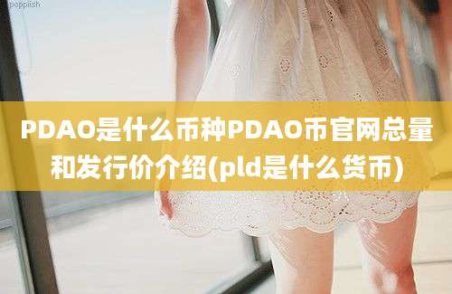 PDAO是什么币种PDAO币官网总量和发行价介绍(pld是什么货币)