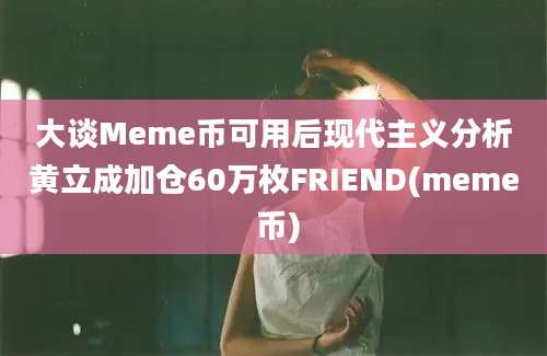 大谈Meme币可用后现代主义分析黄立成加仓60万枚FRIEND(meme 币)