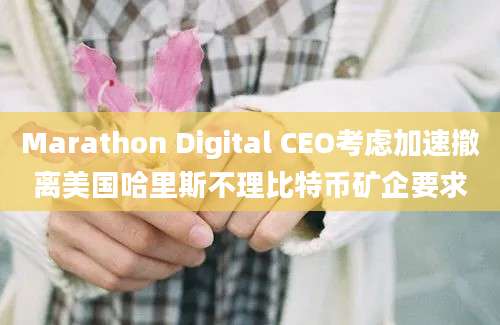 Marathon Digital CEO考虑加速撤离美国哈里斯不理比特币矿企要求