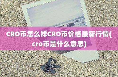 CRO币怎么样CRO币价格最新行情(cro币是什么意思)