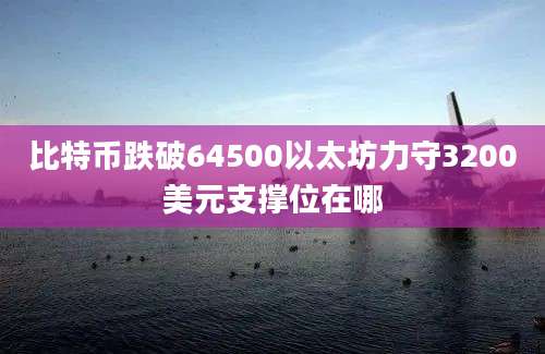 比特币跌破64500以太坊力守3200美元支撑位在哪