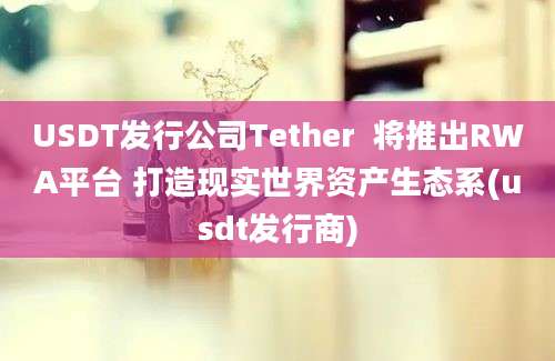 USDT发行公司Tether  将推出RWA平台 打造现实世界资产生态系(usdt发行商)