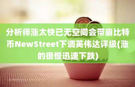 分析师涨太快已无空间会带崩比特币NewStreet下调英伟达评级(涨的很慢迅速下跌)