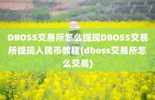 DBOSS交易所怎么提现DBOSS交易所提现人民币教程(dboss交易所怎么交易)