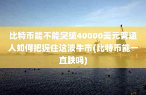 比特币能不能突破40000美元普通人如何把握住这波牛市(比特币能一直跌吗)