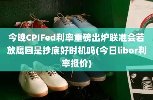 今晚CPIFed利率重磅出炉联准会若放鹰回是抄底好时机吗(今日libor利率报价)