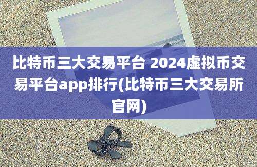 比特币三大交易平台 2024虚拟币交易平台app排行(比特币三大交易所官网)