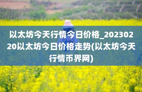 以太坊今天行情今日价格_20230220以太坊今日价格走势(以太坊今天行情币界网)