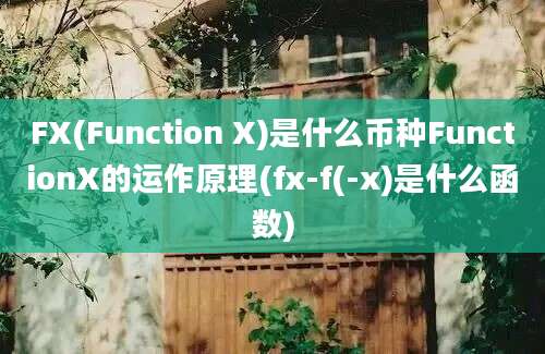 FX(Function X)是什么币种FunctionX的运作原理(fx-f(-x)是什么函数)