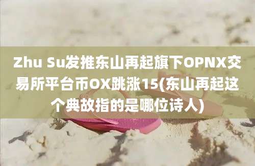 Zhu Su发推东山再起旗下OPNX交易所平台币OX跳涨15(东山再起这个典故指的是哪位诗人)