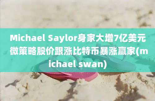 Michael Saylor身家大增7亿美元 微策略股价跟涨比特币暴涨赢家(michael swan)