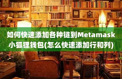 如何快速添加各种链到Metamask小狐狸钱包(怎么快速添加行和列)