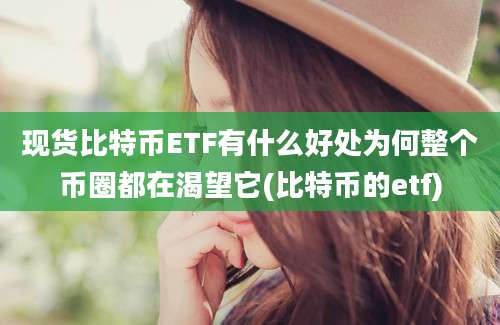 现货比特币ETF有什么好处为何整个币圈都在渴望它(比特币的etf)