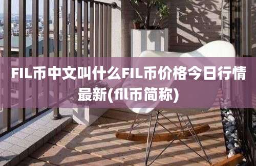 FIL币中文叫什么FIL币价格今日行情最新(fil币简称)