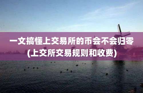 一文搞懂上交易所的币会不会归零(上交所交易规则和收费)