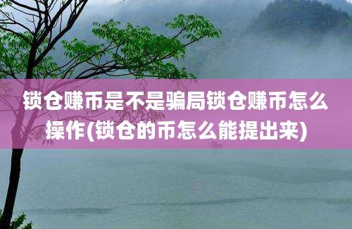 锁仓赚币是不是骗局锁仓赚币怎么操作(锁仓的币怎么能提出来)