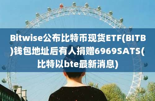 Bitwise公布比特币现货ETF(BITB)钱包地址后有人捐赠6969SATS(比特以bte最新消息)