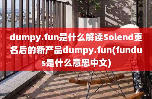 dumpy.fun是什么解读Solend更名后的新产品dumpy.fun(fundus是什么意思中文)