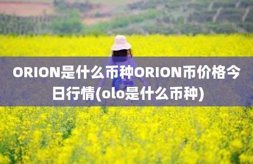 ORION是什么币种ORION币价格今日行情(olo是什么币种)