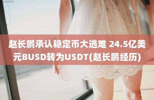 赵长鹏承认稳定币大逃难 24.5亿美元BUSD转为USDT(赵长鹏经历)