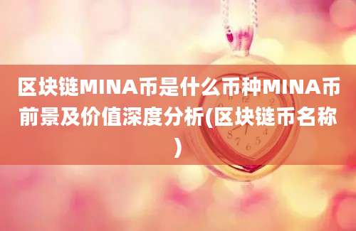 区块链MINA币是什么币种MINA币前景及价值深度分析(区块链币名称)