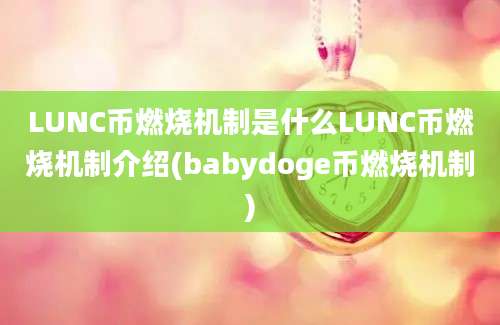 LUNC币燃烧机制是什么LUNC币燃烧机制介绍(babydoge币燃烧机制)