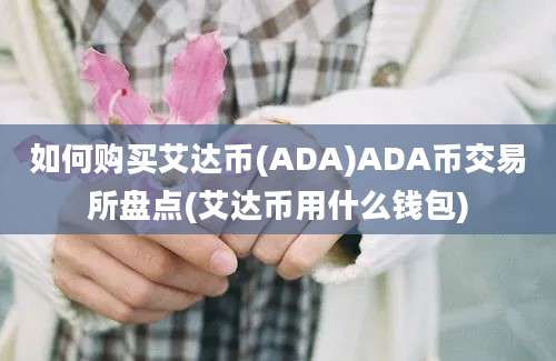 如何购买艾达币(ADA)ADA币交易所盘点(艾达币用什么钱包)