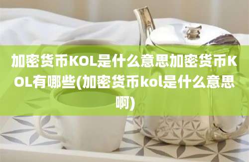 加密货币KOL是什么意思加密货币KOL有哪些(加密货币kol是什么意思啊)