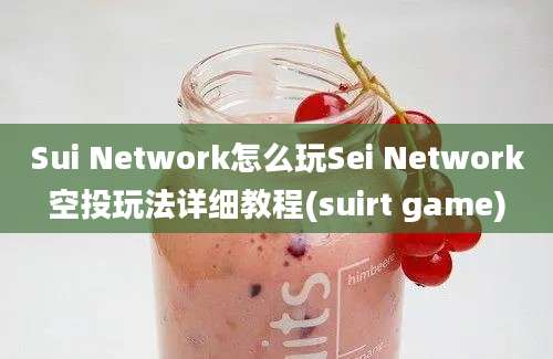 Sui Network怎么玩Sei Network空投玩法详细教程(suirt game)