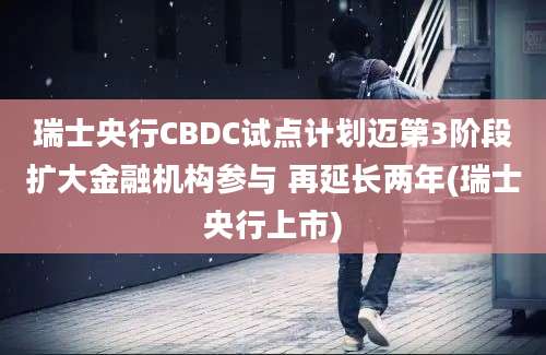 瑞士央行CBDC试点计划迈第3阶段扩大金融机构参与 再延长两年(瑞士央行上市)